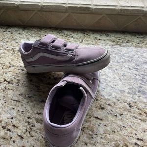 Purple Velcro’s Vans